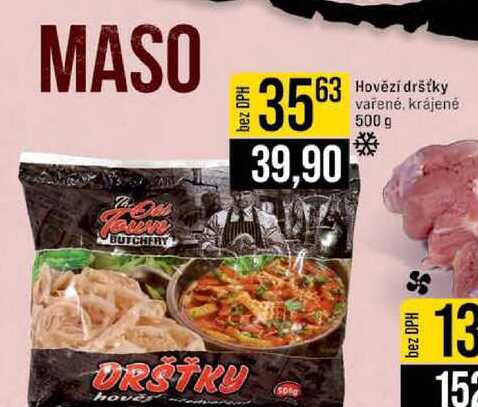 Hovězí dršťky vařené, krájené 500 g 