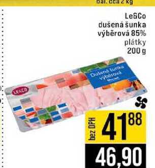 Le&Co dušená šunka výběrová 85% plátky 200 g