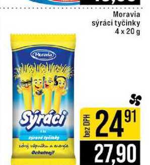Moravia sýráci tyčinky 4 x 20 g 