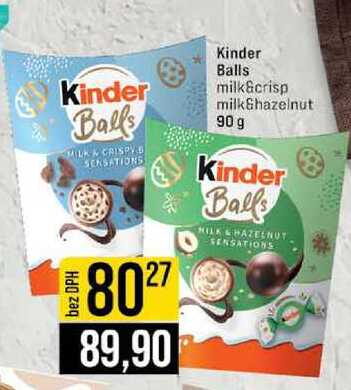 Kinder Balls milk&crisp milkShazelnut 90 g 