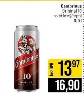 Gambrinus Original 10 světlé výčepni 0,5l