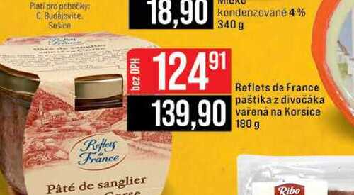 Reflets de France paštika z divočáka vařená na Korsice 180 g 