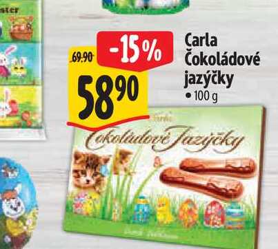   Carla čokoládové jazýčky 100 g 