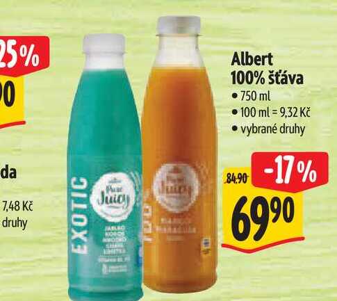  Albert 100% šťáva 750 ml 