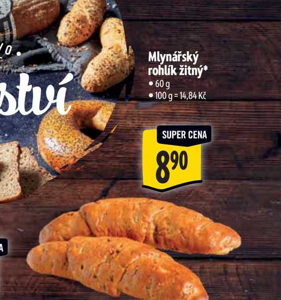  Mlynářský rohlík žitný 60g 