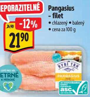 Pangasius - filet, cena za 100 g 