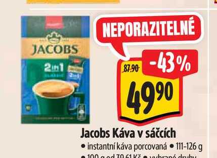   Jacobs Káva v sáčcích instantní káva porcovaná  111-126 g 