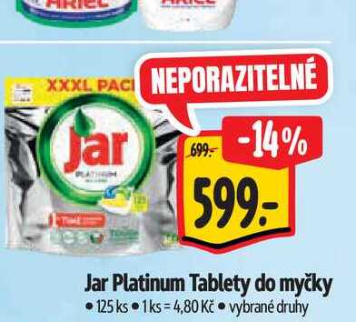  Jar Platinum Tablety do myčky 125 ks 