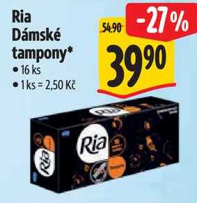 Ria Dámské tampony, 16 ks