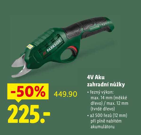 4V Aku zahradní nůžky 