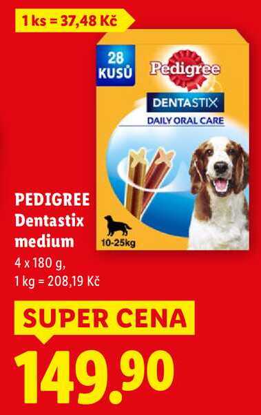 PEDIGREE Dentastix medium, 4x 180 g