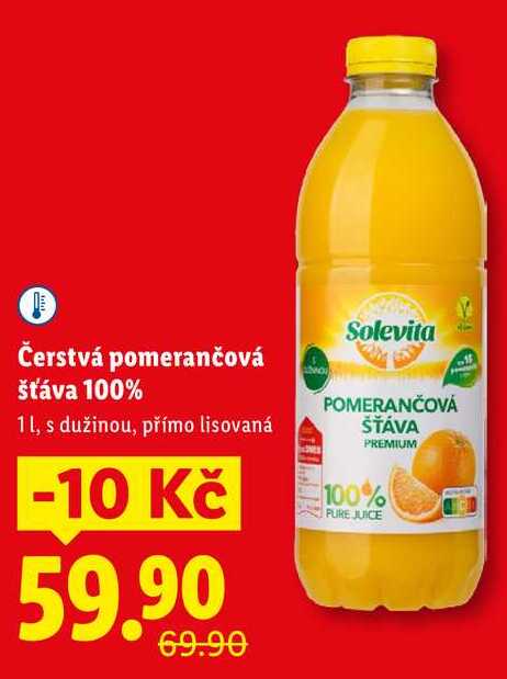Čerstvá pomerančová šťáva 100%, 1 l