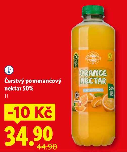 Čerstvý pomerančový nektar 50%, 1 l