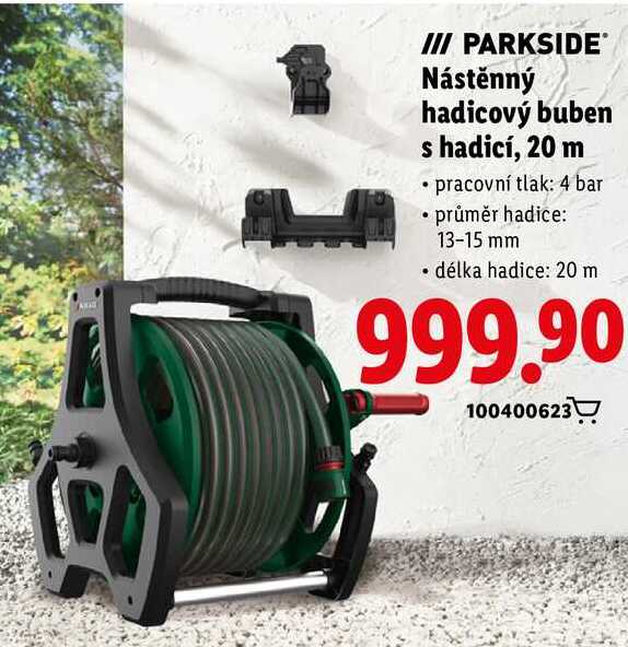 PARKSIDE Nástěnný hadicový buben s hadicí, 20 m