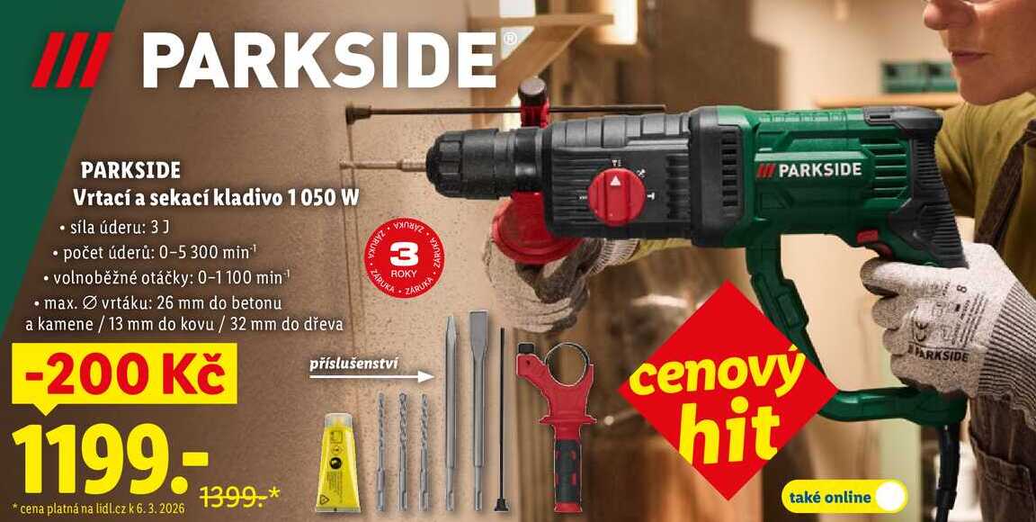 PARKSIDE Vrtací a sekací kladivo 1 050 W 