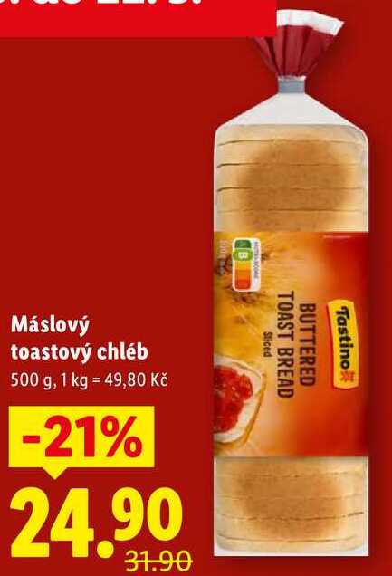 Máslový toastový chléb, 500 g