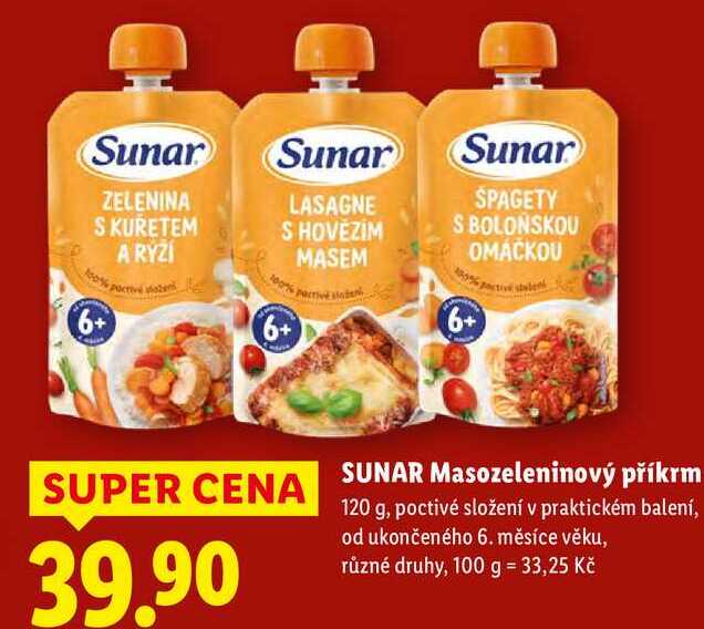 SUNAR Masozeleninový příkrm, 120 g