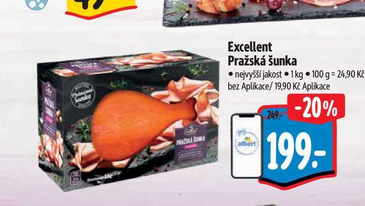 Excellent Pražská šunka 1 kg