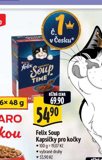 Felix Soup Kapsičky pro kočky 6x48 g