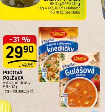 POCTIVÁ POLÉVKA vybrané druhy 58-97 g