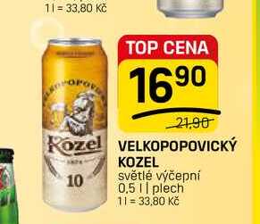 VELKOPOPOVICKÝ KOZEL světlé výčepní 0,5l, plech