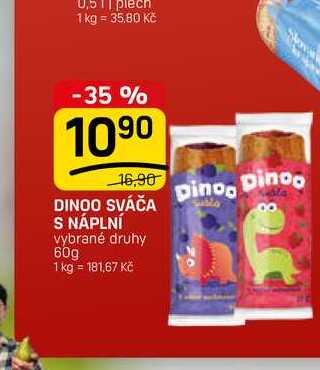 DINOO SVÁČA S NÁPLNÍ vybrané druhy 60g 