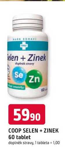 COOP SELEN + ZINEK 60 tablet doplněk stravy