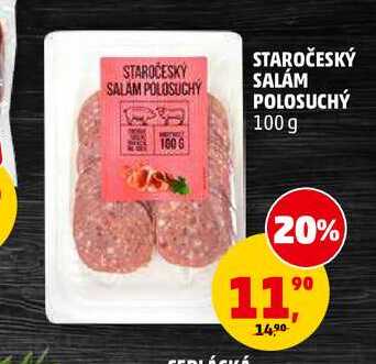 STAROČESKÝ SALÁM POLOSUCHÝ, 100 g