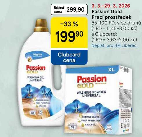 Passion Gold Prací prostředek, 55-100 PD, více druhů 
