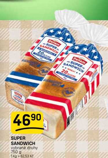 SUPER SANDWICH vybrané druhy 750 g 