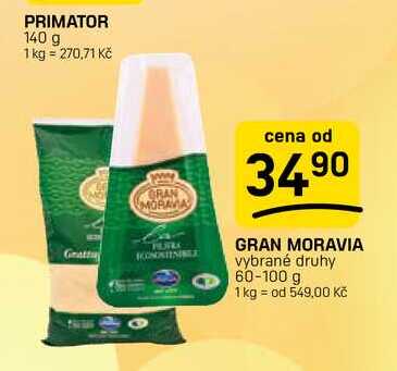 GRAN MORAVIA vybrané druhy 60-100 g 