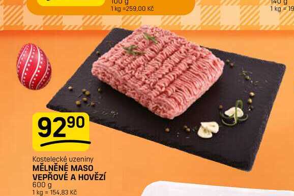 MĚLNĚNÉ MASO VEPŘOVÉ A HOVĚZÍ 600 g