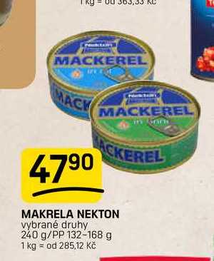MAKRELA NEKTON vybrané druhy 240 g/PP 132-168 g 