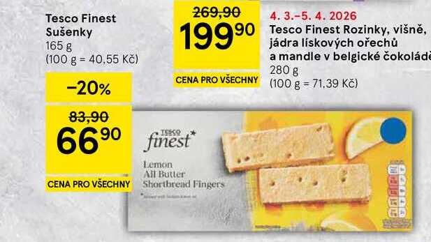 Tesco Finest Sušenky, 165 g