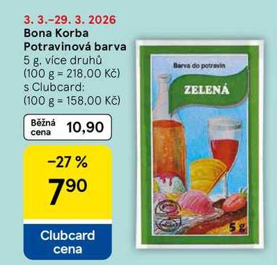 Bona Korba Potravinová barva, 5 g