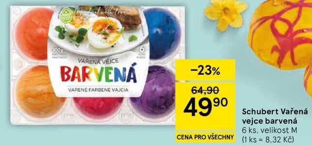 Schubert Vařená vejce barvená, 6 ks. velikost M 