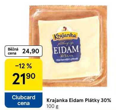 Krajanka Eidam Plátky 30%, 100 g 