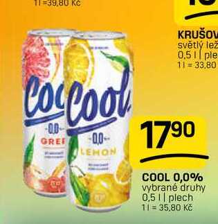 COOL 0,0% vybrané druhy 0,5l, plech