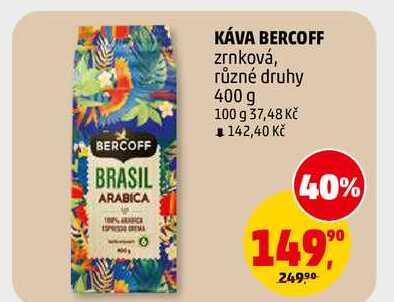 KÁVA BERCOFF zrnková, 400 g  v akci