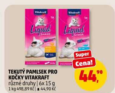 TEKUTÝ PAMLSEK PRO KOČKY VITAKRAFT, 6x 15 g