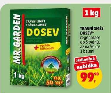 TRAVNÍ SMĚS DOSEV, 1 kg 