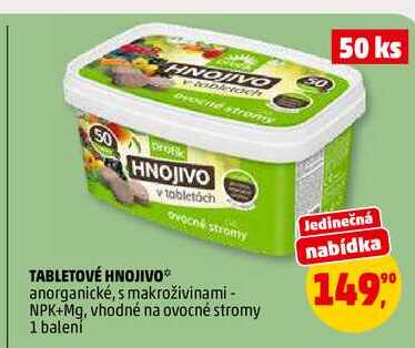 TABLETOVÉ HNOJIVO, 1 balení