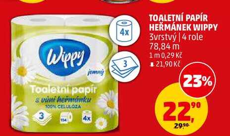 TOALETNÍ PAPÍR HEŘMÁNEK WIPPY, 4 role