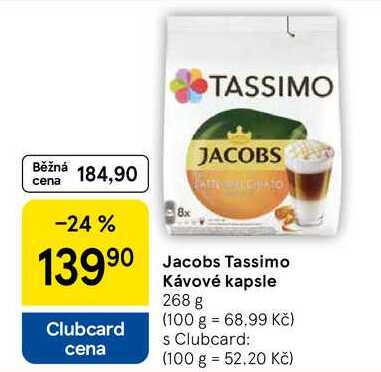 Jacobs Tassimo Kávové kapsle, 268 g 