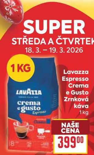 Lavazza Espresso Crema e Gusto Zrnková Κάνα 1 kg
