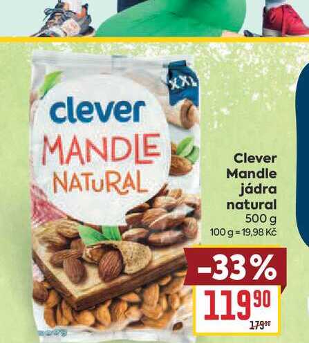 Clever Mandle jádra natural 500 g 