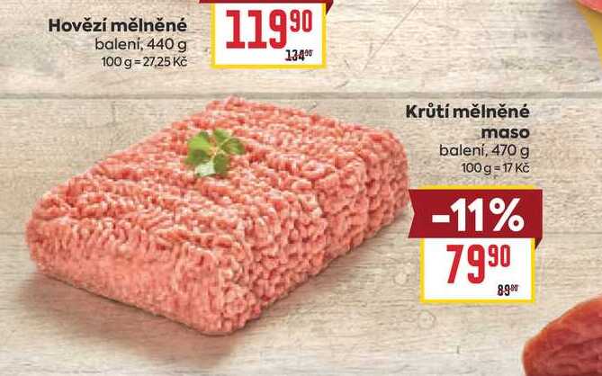 Krůtí mělněné maso balení, 470 g