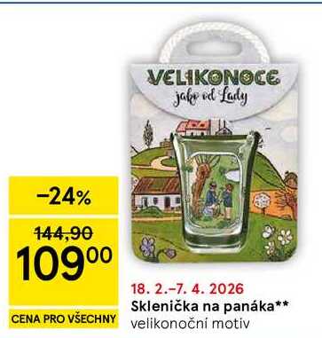 Sklenička na panáka, velikonoční motiv 