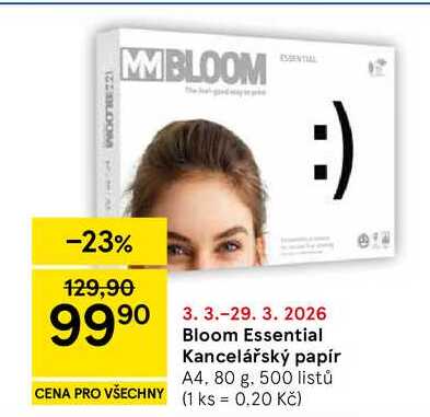 Bloom Essential Kancelářský papír, A4, 80 g. 500 listů  