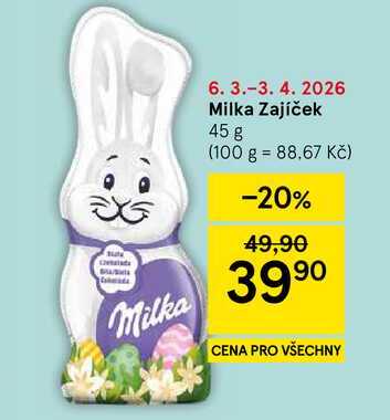 Milka Zajíček, 45 g  